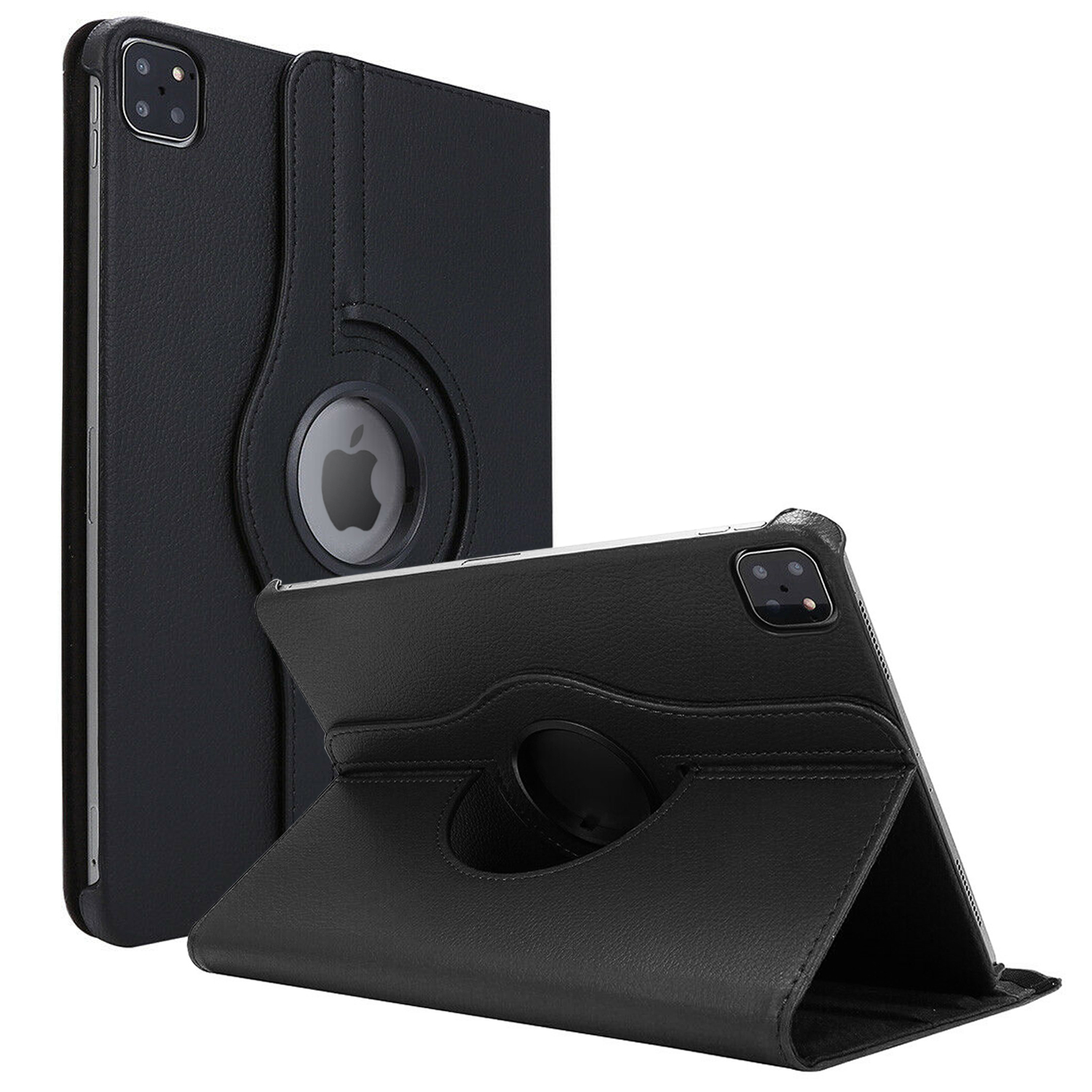 CaseUp Apple iPad Pro 11 2021 3 Nesil Kılıf 360 Rotating Stand Siyah